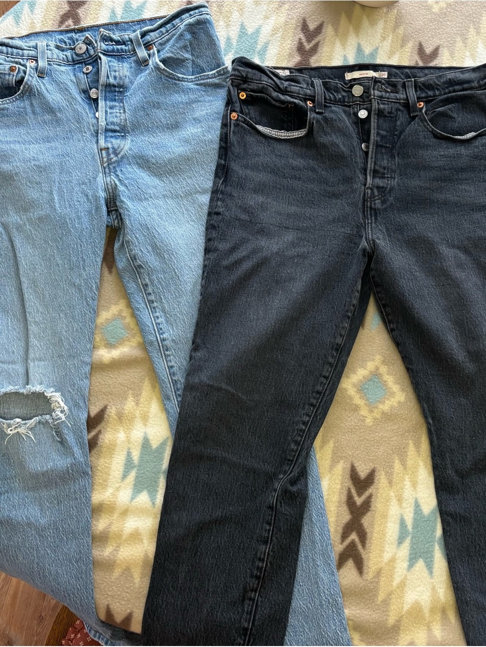 Levi's Black High-Rise Button-Fly Jeans